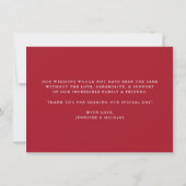 Casual Script Red Wedding Bedankkaart (Achterkant)