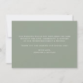 Casual Script Sage Green Wedding Bedankkaart (Achterkant)