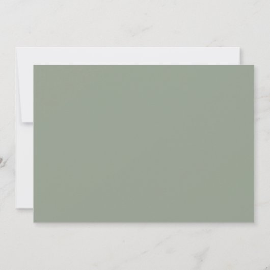 Casual Script Sage Green Wedding Save The Date (Achterkant)