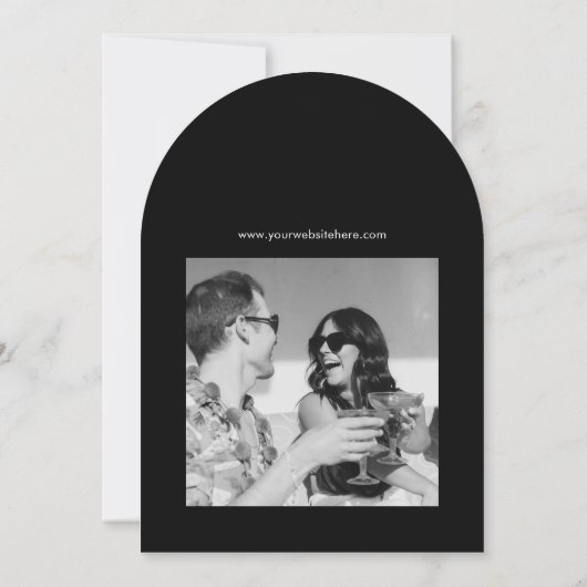 Casual script Sla de datum op Gratis Drinken bruil Kaart (Achterkant)