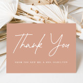 Casual Script Terracotta Wedding Bedankkaart