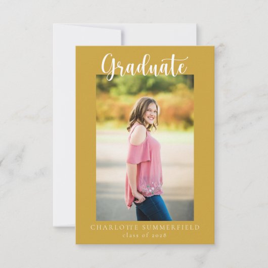 Casual script twee foto | Aankondiging Afstuderen (Voorkant)