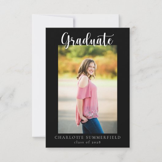 Casual script twee foto | Aankondiging Afstuderen (Voorkant)