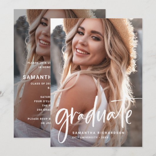 Casual Script | Twee fotograafpartijen Kaart (Voorkant / Achterkant)