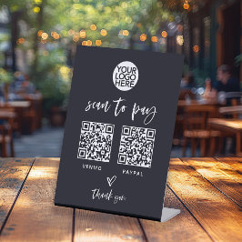 Casual Script | Twee manieren om scanbare QR-code  Reclamebord Met Voetstuk