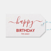 Casual Script Type Happy Birthday Cadeaulabel (Voorkant (Horizontaal))