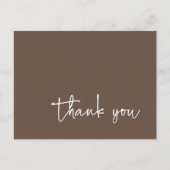 Casual Script Typografie Bruin Dank U Briefkaart (Voorkant)