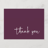 Casual Script Typografie Plum Dank u Briefkaart (Voorkant)