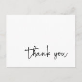 Casual Script Typografie Zwart-wit Dank u Briefkaart (Voorkant)