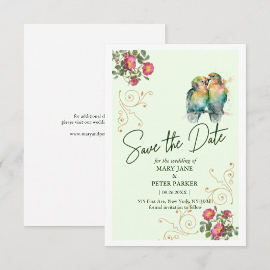Casual script typography wedding save the date bedankkaart (Voorkant / Achterkant)