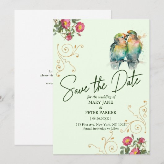 Casual script typography wedding save the date kaart (Voorkant / Achterkant)