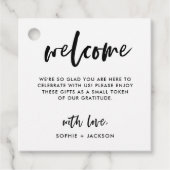 Casual Script | Welkomstcadeau voor bruiloft of ma Bedankjes Labels (Voorkant)