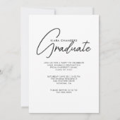 Casual Script White | Fotoafstudeerfeest Kaart (Achterkant)