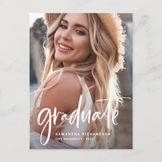 Casual Script White | Twee fotograafpartijen Uitnodiging Briefkaart (Voorkant)