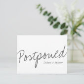 Casual Script | Wit grijs gepostbeend huwelijk Briefkaart (Staand voorkant)
