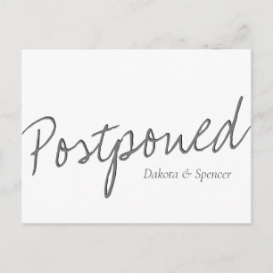 Casual Script   Wit grijs gepostbeend huwelijk Briefkaart