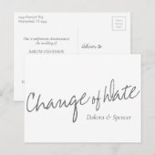 Casual Script | Witte grijze wijziging van de huwe Briefkaart (Voorkant / Achterkant)
