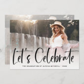 Casual script zwart | Twee fotograafpartijen Kaart (Voorkant / Achterkant)