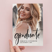 Casual script zwart | Twee fotograafpartijen Uitnodiging Briefkaart