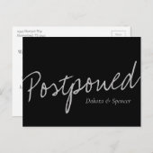 Casual Script | Zwarte Grijze buitenwijding Briefkaart (Voorkant / Achterkant)