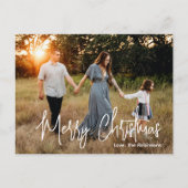 Casual scriptfoto Modern Christmas Feestdagenkaart (Voorkant)