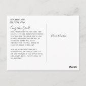 Casual scriptfotograafpartij zwart-wit briefkaart (Achterkant)