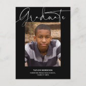 Casual scriptfotograafpartij zwart-wit briefkaart (Voorkant)