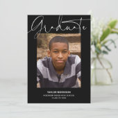 Casual scriptfotograafpartij zwart-wit kaart (Staand voorkant)