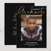 Casual scriptfotograafpartij zwart-wit kaart (Voorkant / Achterkant)