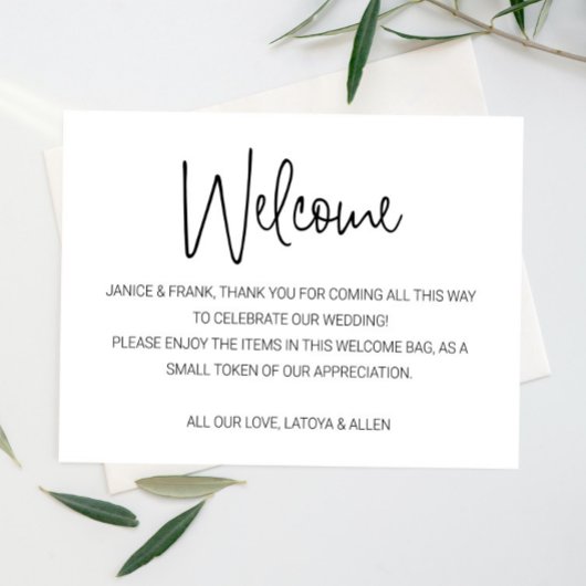 Casual scriptnamen Welkome bruiloft cadeaus
