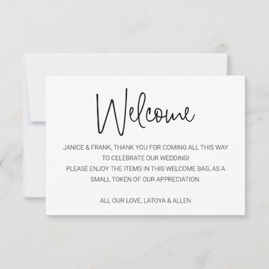 Casual scriptnamen Welkome bruiloft cadeaus (Voorkant)