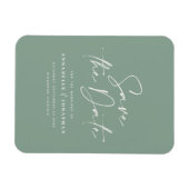 Casual scriptpagina groene typografie bruiloft beh magneet (Horizontaal)