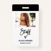 Casual scriptpersoneel | Foto en hand getekend har Badge (Voorkant)