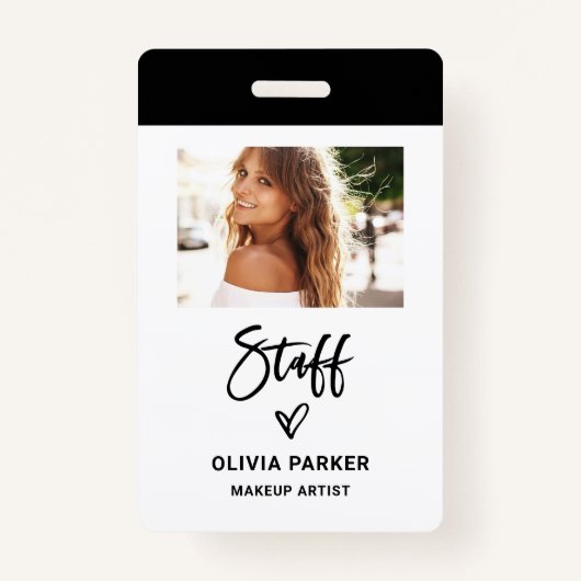 Casual scriptpersoneel | Foto en hand getekend har Badge (Voorkant)