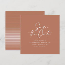 Casual scriptterracotta typografie bruiloft save the date
