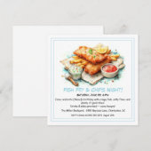 Casual Seafood - Fish Fry & Chips Birthday  Feestdagenkaart (Voorkant / Achterkant)