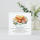 Casual Seafood - Fish Fry & Chips Birthday  Feestdagenkaart (Staand voorkant)