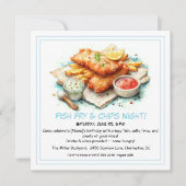 Casual Seafood - Fish Fry & Chips Birthday  Feestdagenkaart (Voorkant)