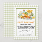 Casual Seafood - Fish Fry & Chips Birthday Invita Kaart (Voorkant / Achterkant)