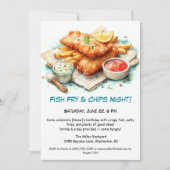Casual Seafood - Fish Fry & Chips Birthday  Kaart (Voorkant)