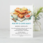 Casual Seafood - Fish Fry & Chips Birthday  Kaart (Staand voorkant)