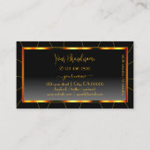 Casual Sinaasappel Lijst Zwart Gradient Luxe Ident Visitekaartje (Achterkant)