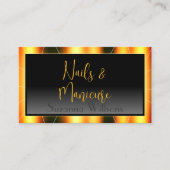 Casual Sinaasappel Lijst Zwart Gradient Luxe Ident Visitekaartje (Voorkant)