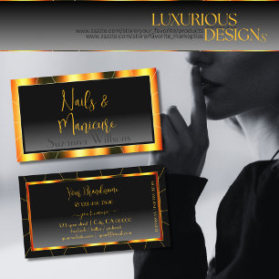 Casual Sinaasappel Lijst Zwart Gradient Luxe Ident Visitekaartje