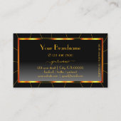 Casual Sinaasappel Lijst Zwart Gradient voeg Logo  Visitekaartje (Achterkant)