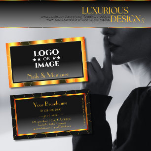 Casual Sinaasappel Lijst Zwart Gradient voeg Logo  Visitekaartje