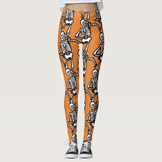 Casual Skeletons Halloween Leggings (Voorkant)