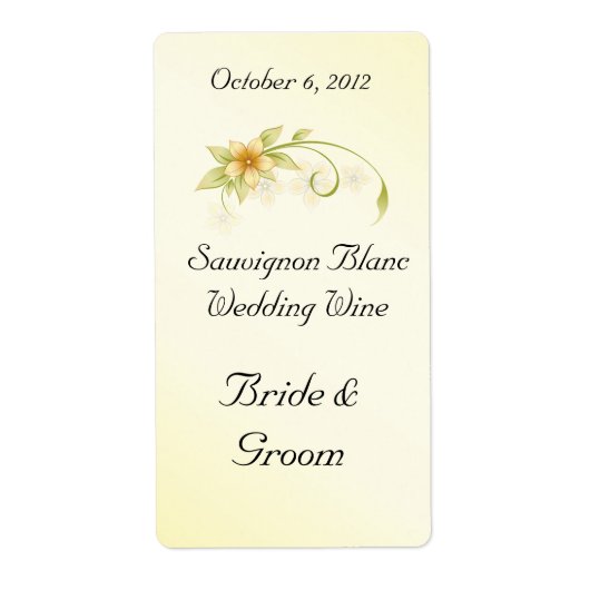 Casual Spring Floral Wedding Wine Avery Label (Voorkant)