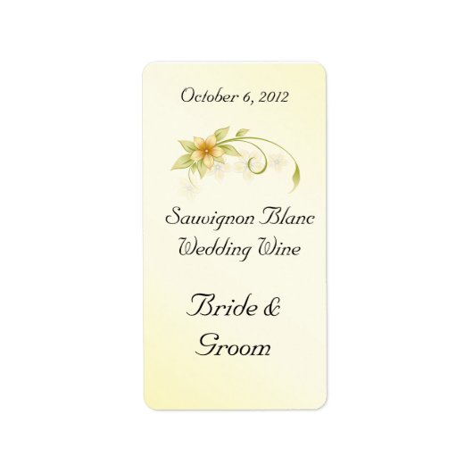 Casual Spring Floral Wedding Wine Avery Label (Voorkant)