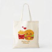 Casual stijl Beste vrienden Burger Fries aangepast Tote Bag (Voorkant)